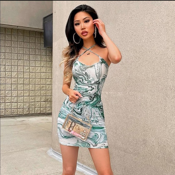 NWT Fashion Nova Swirling Around Mesh Mini Dress XL - Picture 1 of 6